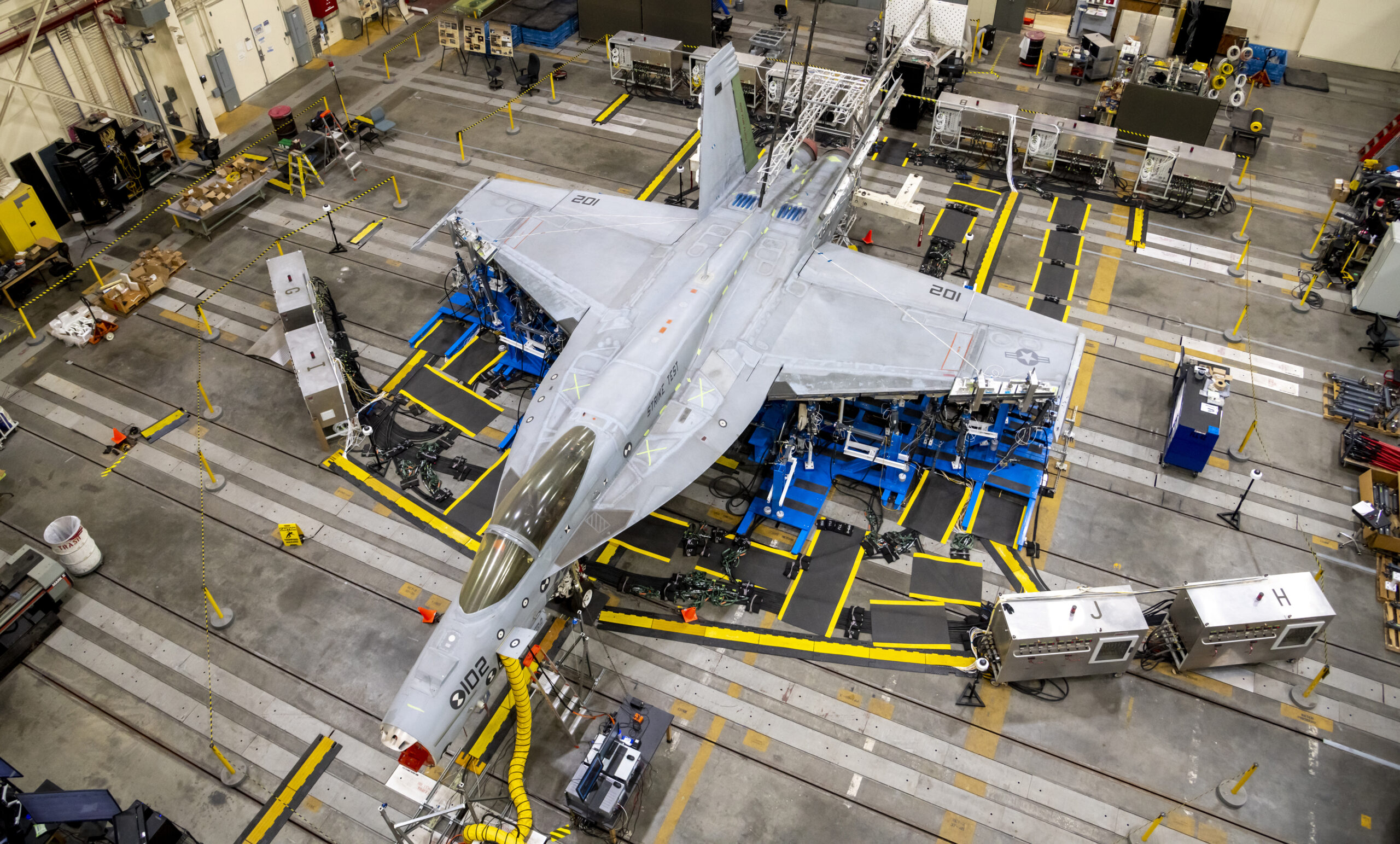 NAVAIR F-18E Wing Load Test Setup